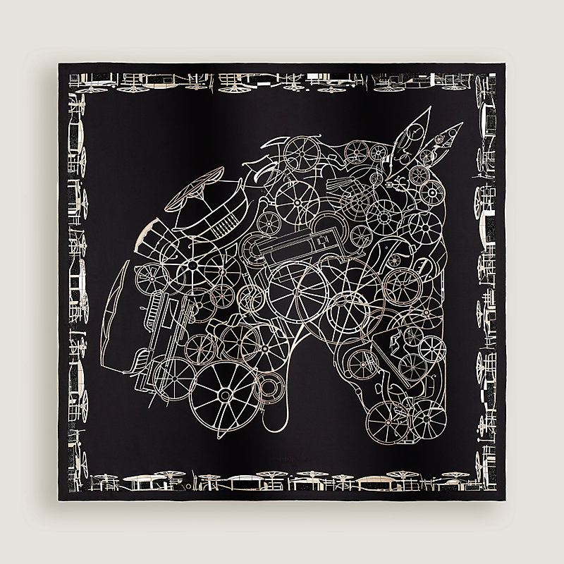 Complication Equestre embroidered scarf 90 | Hermès Mainland Complication Equestre embroidered scarf 90 | Hermès Mainland